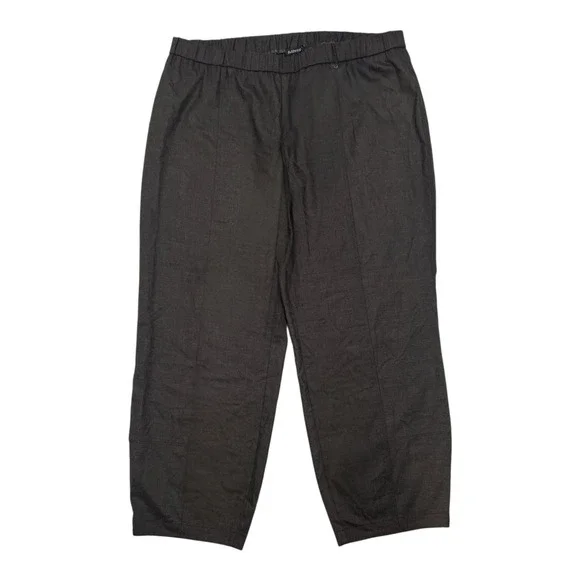 Eileen Fisher Wool Tapered Gray Pull On Pants L Minimalist Workwear Capsule - Picture 2 of 6